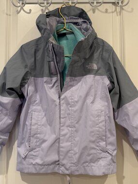 The North Face Girls 3-in-1 Jacket Removable Fleece Lavender 4T